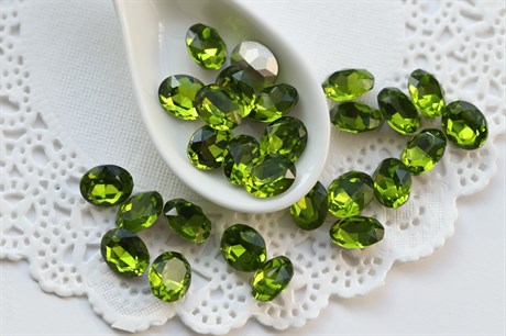 #4120 Oval 10*8 мм Aurora Olivine 007990 - фото 22919