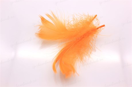 Перо натуральное декоративное, цвет оранжевый, 5 шт (размер от 40 до 100 мм), Германия - фото 23317