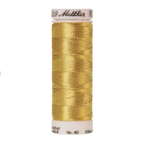 НИТЬ ВЫШИВАЛЬНАЯ METALLIC (METTLER) цвет 2108 Inka Gold, толщина №40, катушка 100 м , 60% полиэстр, 40% полиамид, 1 катушка 7633-2108 - фото 23323