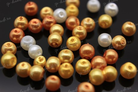 Микс жемчуга с перламутровым покрытием "Золотой песок", 4 мм, 40 шт - фото 23482