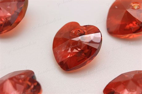 Подвеска Preciosa Сердце (Heart 301) 14 мм Crystal Red Flame / 1 шт (Чехия) - фото 23704