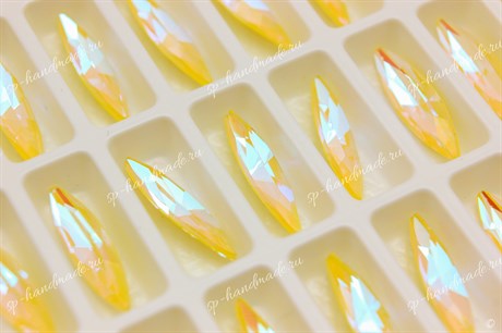 Слим наветт 4221 AURORA Crystal Sunshine Delite / 15x4 мм 1 шт (стекло K9) - фото 23753