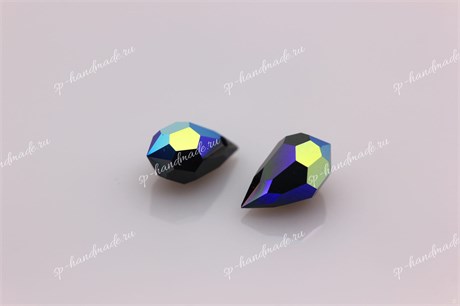 Подвеска  Preciosa Drop Pendant (681)  6*10 мм Jet AB / 1 шт (Чехия) DP-67 - фото 23936