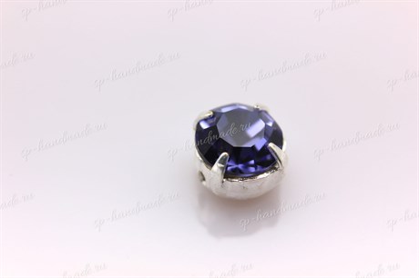 Шатоны Preciosa Tanzanite / оправа - цвет серебро / Maxima ss34 / 7,05-7,25 мм 1 шт (Чехия) C-21 - фото 24109