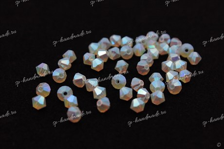 Биконусы Preciosa  Chrysolite Opal AB 2X 4 мм 10 шт - фото 24319