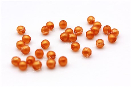 Жемчуг стеклянный  матовый    оранжевый  3 мм  30  шт  (Чехия) - фото 24370