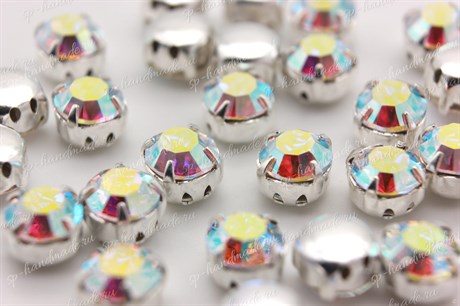 Шатоны Preciosa Crystal AB / опр - цвет серебро / Maxima ss34 / 7,05-7,25 мм *1 шт* (Чехия) - фото 24544