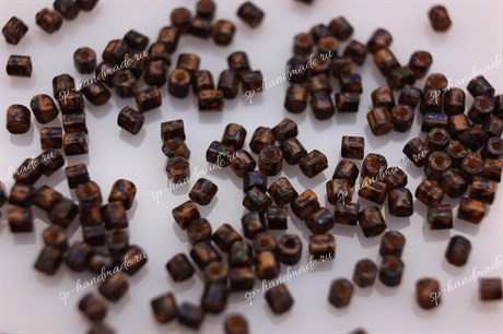 Бисер богемский (3-cuts) 11/0 (2,0-2,2 мм) 99110 5 гр., мраморный коричневый, Preciosa Ornela - фото 24701