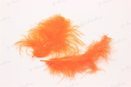 Перья марабу, цвет оранжевый, 80 - 100 мм,  22шт, 2 гр. (Efco) - фото 24817