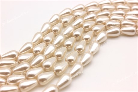 Хрустальный жемчуг Preciosa Maxima (Pearl Pearl) 10х6 мм  White, 1 шт - фото 24880