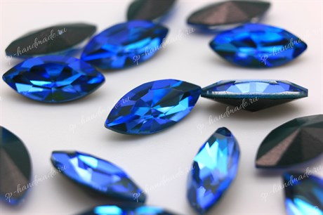 Наветты Aurora Crystal Royal Blue Delite / 15x7 мм 1 шт (стекло K9) - фото 25653