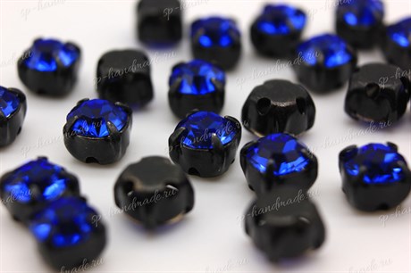 Шатон Preciosa Sapphire 1 шт/ Maxima ss29 / 6.15-6.35 мм/черная оправа (Чехия) - фото 25677
