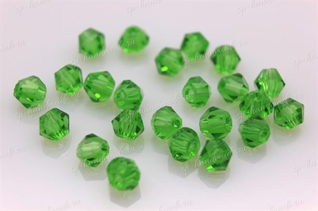 Биконусы стеклянные, 4 мм B-71 цвет светло зеленый, 40шт (Китай) - фото 25804