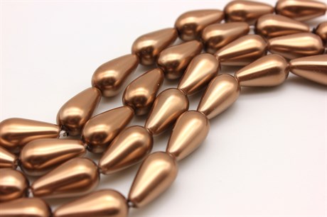 Хрустальный жемчуг Preciosa Maxima (Pearl Pearl) 15х8 мм  Crystal Bronze, 1 шт - фото 26383