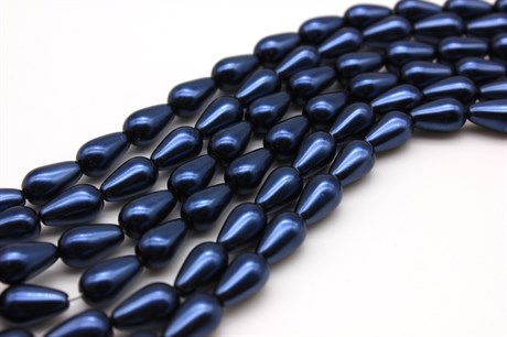 Хрустальный жемчуг Preciosa Maxima (Pearl Pearl) 10х6 мм  Blue, 1 шт - фото 26388