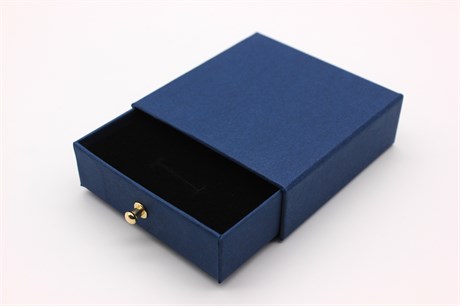 Коробка-слайдер с поролоном 9x9x3 см (синяя) - фото 26596