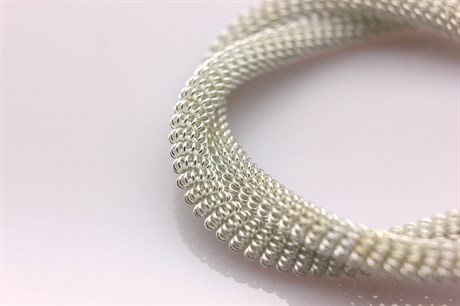 Канительный шнур, цвет серебряный Silver, 4 мм, 5 гр (Индия) - фото 26685
