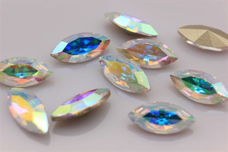 Наветт Aurora Crystal AB / 15x7 мм 1 шт (стекло K9) - фото 27240