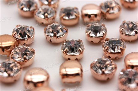 Шатоны Preciosa Crystal / оправа - цвет розовое золото / *Maxima ss34 / 7,05-7,25 мм *1 шт* (Чехия) - фото 27331
