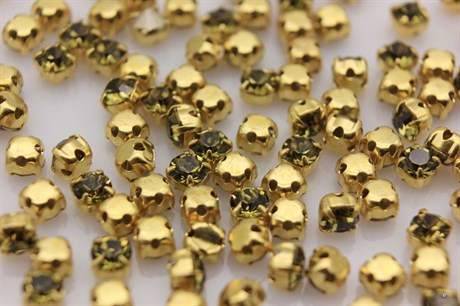 Шатоны пришивные Preciosa Maxima Khaki   /оригинальная оправа - цвет gold ss16/3,8-4,0 мм 10 шт (Чехия)   10 шт - фото 28183
