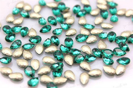 Капли Baroque Pearl 4320 Aurora Emerald / 6x4 мм 1 шт (стекло K9) - фото 28346