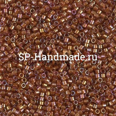 Бисер Miyuki Delica 11/0 DB1736 - Sparkling Beige Lined Dk Topaz AB 5 гр (Япония) DB1736 - Sparkling Beige Lined Dk Topaz AB - фото 29032