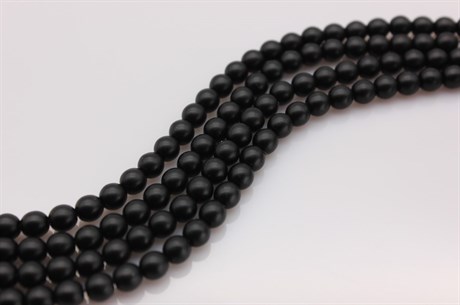 Стеклянный жемчуг 6 мм матовый черный 02010/70549, 10 шт (Чехия) - фото 29061