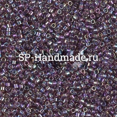 Бисер Miyuki Delica 11/0 DB1244 - Transparent Mauve AB 5 гр (Япония) DB1244 - Transparent Mauve AB - фото 29090