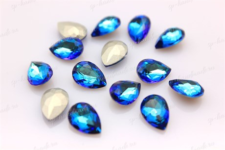 Капли Baroque Pearl 4320 Aurora Crystal Bermuda Blue / 10x7 мм 1 шт (стекло K9) - фото 29734