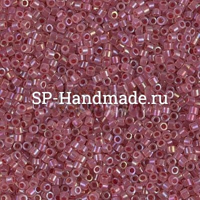 Бисер Miyuki Delica 11/0 DB1746 - Claret Lined Opal AB 5 гр (Япония) DB1746 - Claret Lined Opal AB - фото 29758