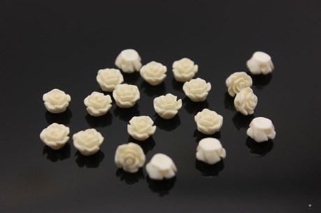 Бусина, бутон розы, размер 6x4 мм,  цвет белый,  1 шт (смола) - фото 29848