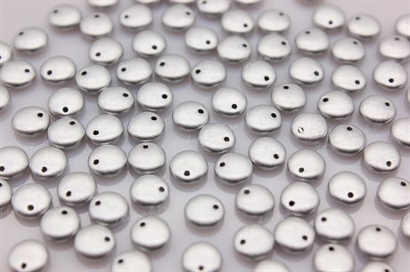 Бусины в форме чечевицы 6 мм 01700 Aluminium Silver 10 шт. (Чехия) - фото 30041