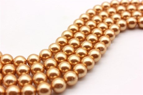 Хрустальный жемчуг Preciosa Maxima (Pearl Pearl) 15х8 мм Gold, 1 шт - фото 30285
