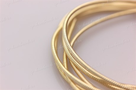 Канитель жесткая,  цвет античное золото  1 мм  5 гр  (Индия) - фото 30686