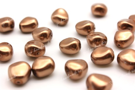 Хрустальный жемчуг Preciosa Maxima (Pearl Elliptic) 11х9,5 мм  Bronze, 1 шт - фото 31475