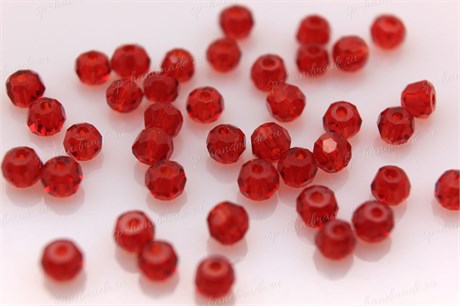 Бусины граненые стеклянные , рондели 3 мм, R-72 цвет красный, 40 шт (Китай) КБ-10 - фото 32213