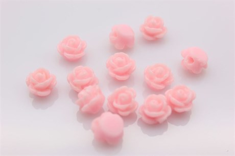 Бусина, бутон розы, размер 9x7 мм,  цвет розовый,  1 шт (смола) - фото 32571