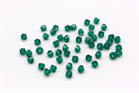 Биконусы хрусталь  5 мм Emerald  10 шт (Preciosa) - фото 34273