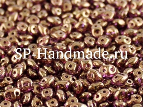 Бусины SuperDUO  2.5x5 мм CRYSTAL VIOLET LUSTER  00030 / 14496 5 гр. (Чехия) M-77 - фото 34333