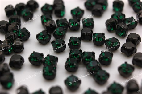 Шатоны Preciosa Emerald / оправа - цвет черный ss16/3,8-4,0 мм 10 шт (Чехия) PR-844 - фото 34718