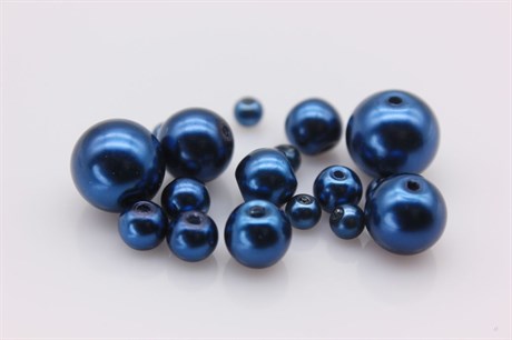 Микс жемчуга Синий, 17шт (от 4 до 12 мм) - фото 34834