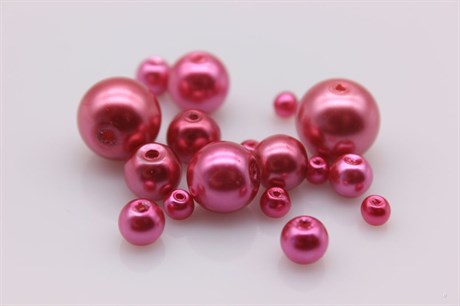 Микс жемчуга Тёмно-розовый, 17шт (от 4 до 12 мм) - фото 34893