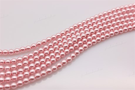 Стеклянный жемчуг 3 мм глянцевый розовый 02010/70475, 30 шт (Чехия) - фото 35117