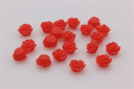 Бусина, бутон розы, размер 6x4 мм, цвет красный, 1 шт (смола) - фото 36237