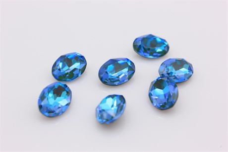 Овал Aurora A4120 , Oval, Crystal Royal Blue Delite 14х10 мм 1 шт (стекло K9) - фото 36634