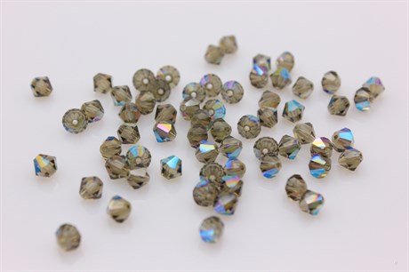 Биконусы хрусталь 5 мм Black Diamond Glitter 10 шт (Preciosa) - фото 36795