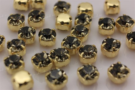 Шатоны Preciosa Black Diamond /оправа золото / Optima ss19/4,4-4,6 мм 20 шт (Чехия) - фото 37081