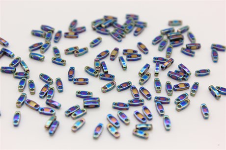 Бисер Miyuki  Quarter Tila  QTL0455 - Metallic Variegated Blue Iris / 2.5 гр (Япония) - фото 38013