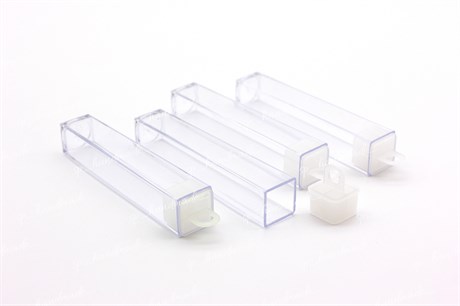 Туба пластиковая прозрачная с крышкой (размер 8.5*1.5*1.5 см), 1 шт. (Китай) - фото 39554
