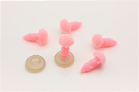 Носик для игрушек бархатный, с заглушками, 11х8 мм, цвет розовый, 1 шт - фото 39678